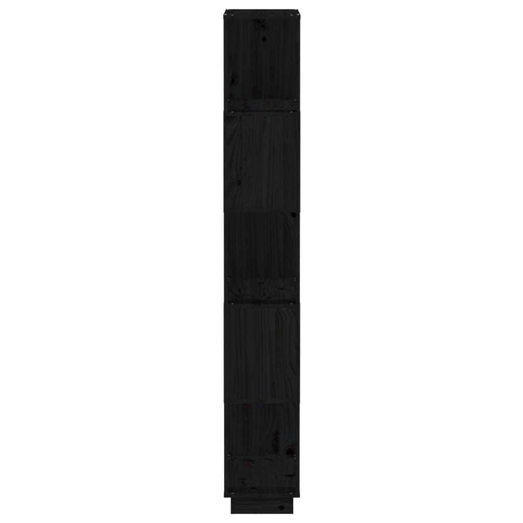 vidaXL Kirjahylly/tilanjakaja musta 80x25x163,5 cm täysi mänty