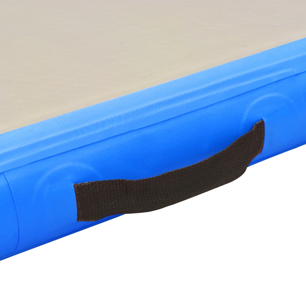 vidaXL Täytettävä voimistelumatto pumpulla 400x100x10 cm PVC sininen