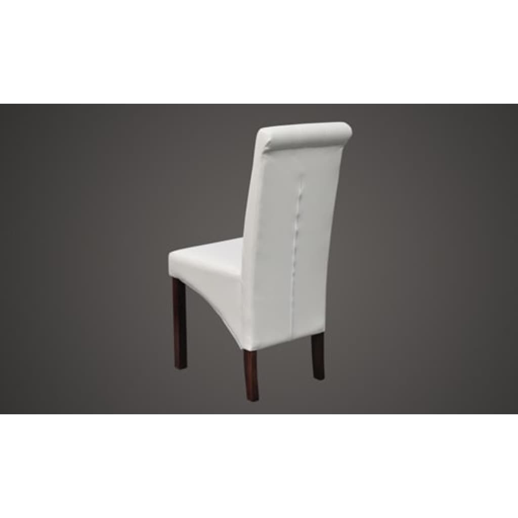 vidaXL Ruokapöydän tuolit 2 kpl valkoinen keinonahka