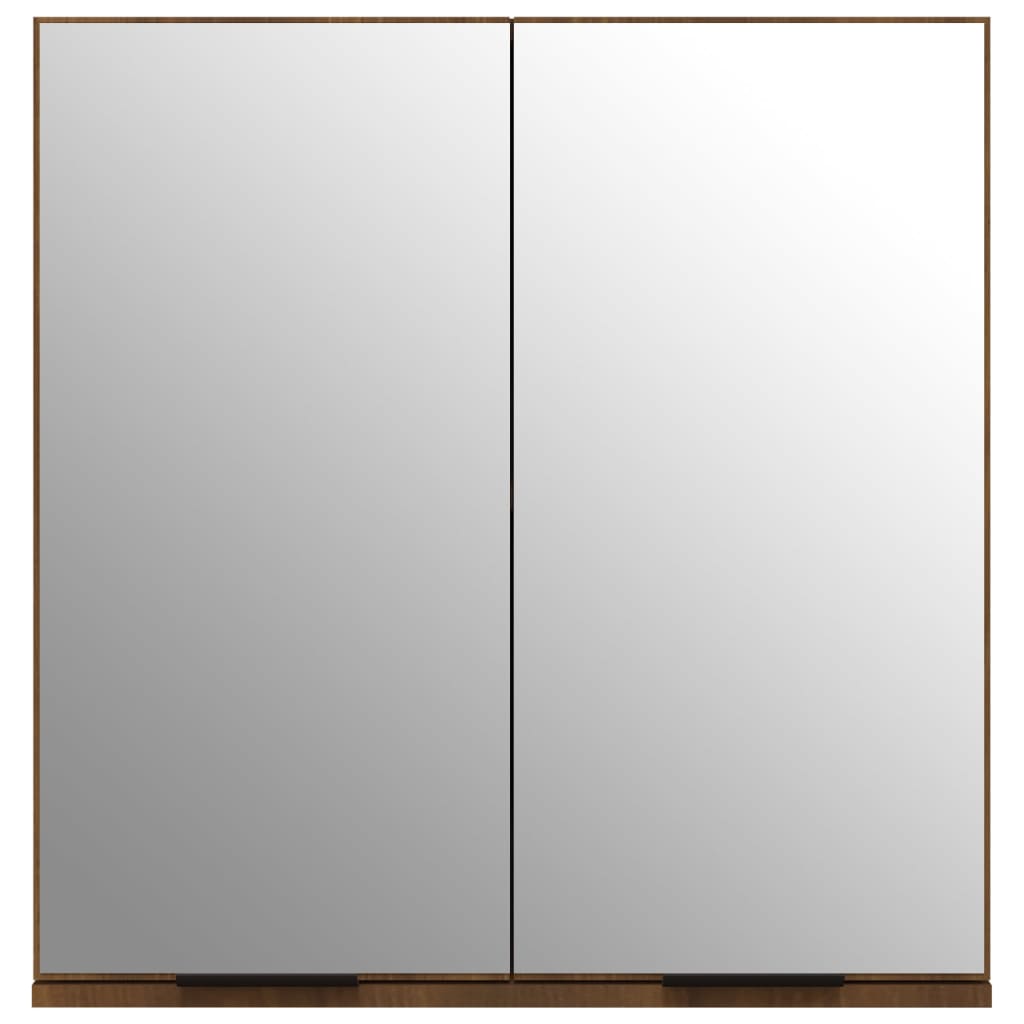 vidaXL Kylpyhuoneen peilikaappi ruskea tammi 64x20x67 cm