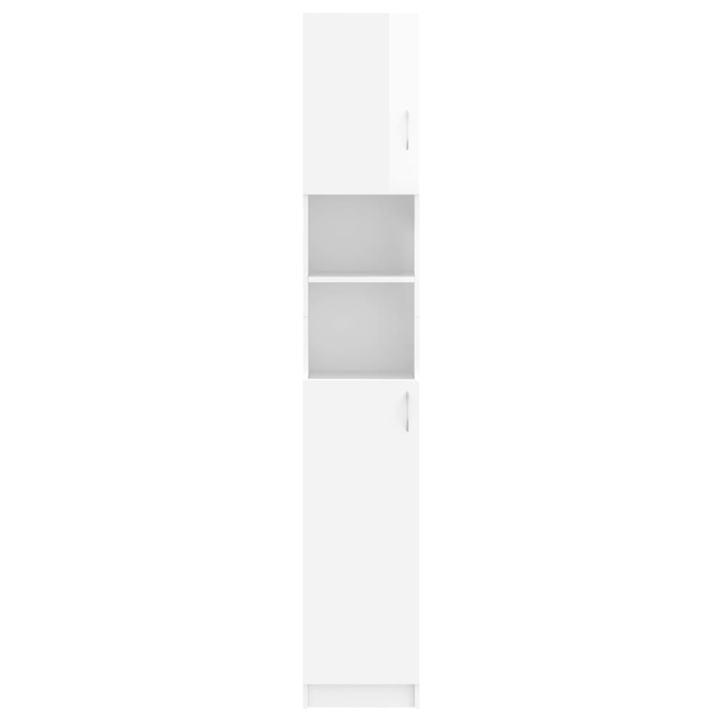vidaXL Kylpyhuonekaappi korkeakiilto valkoinen 32x25,5x190cm lastulevy