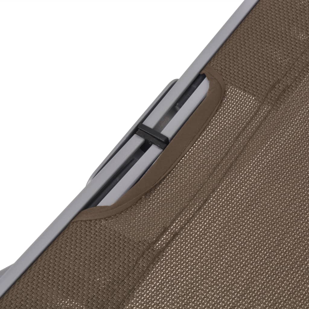 vidaXL Kokoontaitettavat aurinkotuolit 2 kpl harmaanruskea textilene