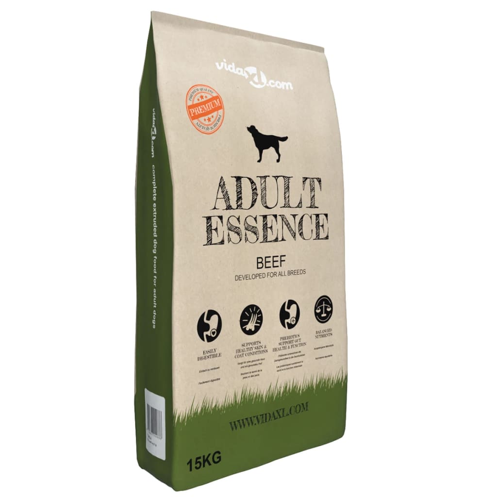 vidaXL Premium koiran kuivaruoka Adult Essence Beef 2 kpl 30 kg