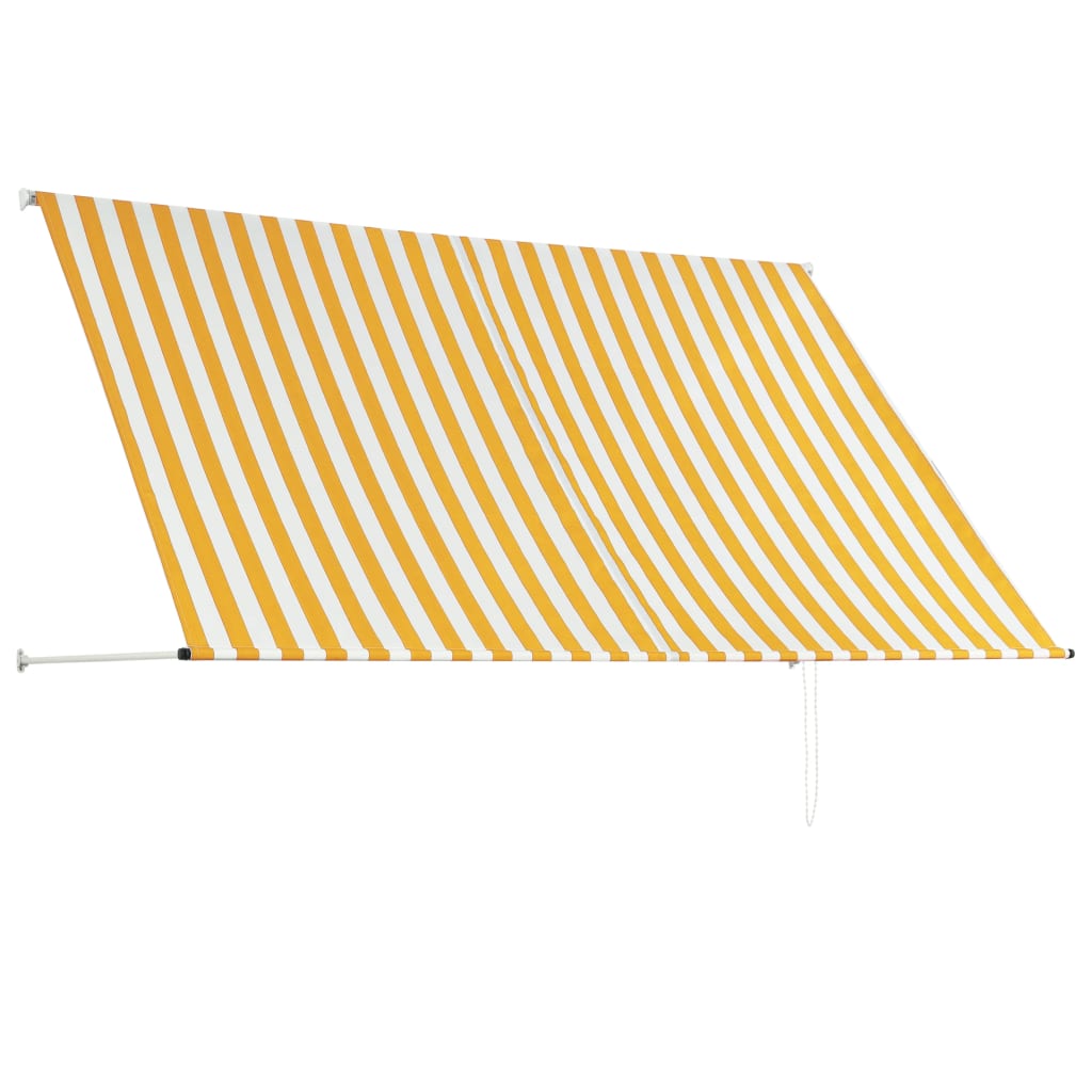 vidaXL Sisäänkelattava markiisi 250x150 cm keltainen ja valkoinen