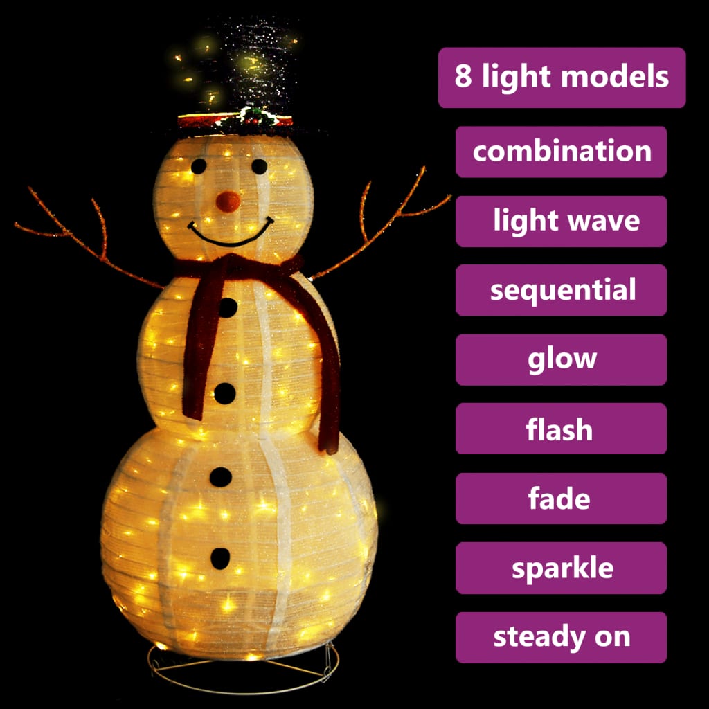 vidaXL Lumiukko joulukoriste LED-valoilla ylellinen kangas 120 cm