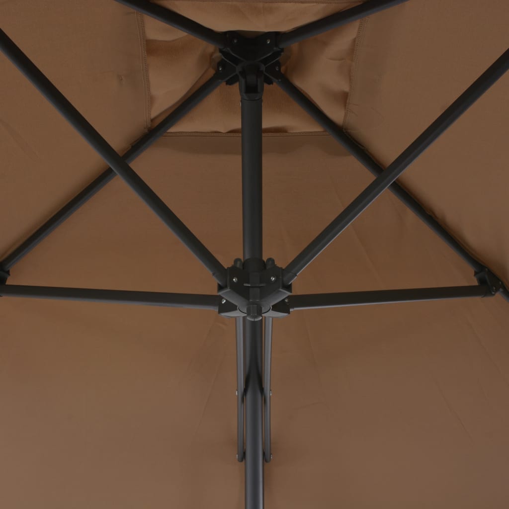 vidaXL Aurinkovarjo terästanko 250x250 cm harmaanruskea