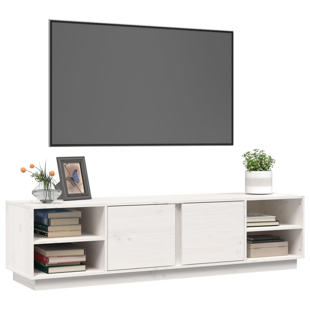 vidaXL TV-taso valkoinen 156x40x40 cm täysi mänty