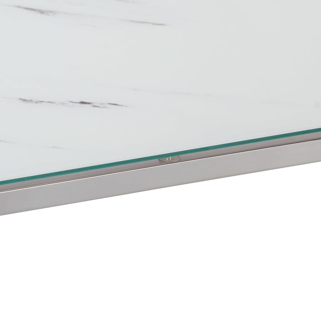 vidaXL Konsolipöytä hopea ruostumaton teräs ja karkaistu lasi