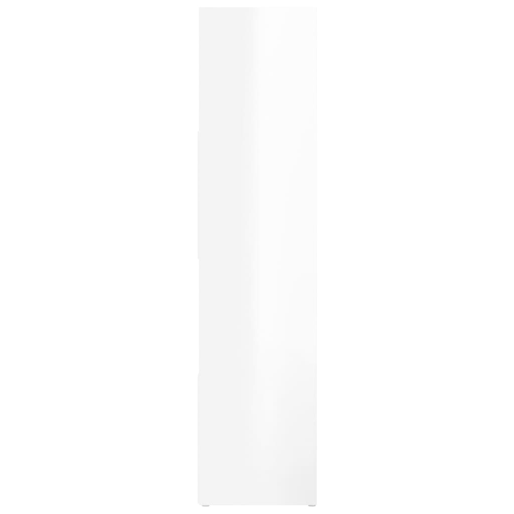 vidaXL Kirjahylly/tilanjakaja korkeakiilto valkoinen 105x24x102 cm