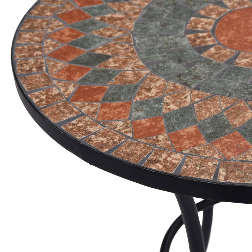 vidaXL Mosaiikkibistropöytä oranssi/harmaa 60 cm keramiikka