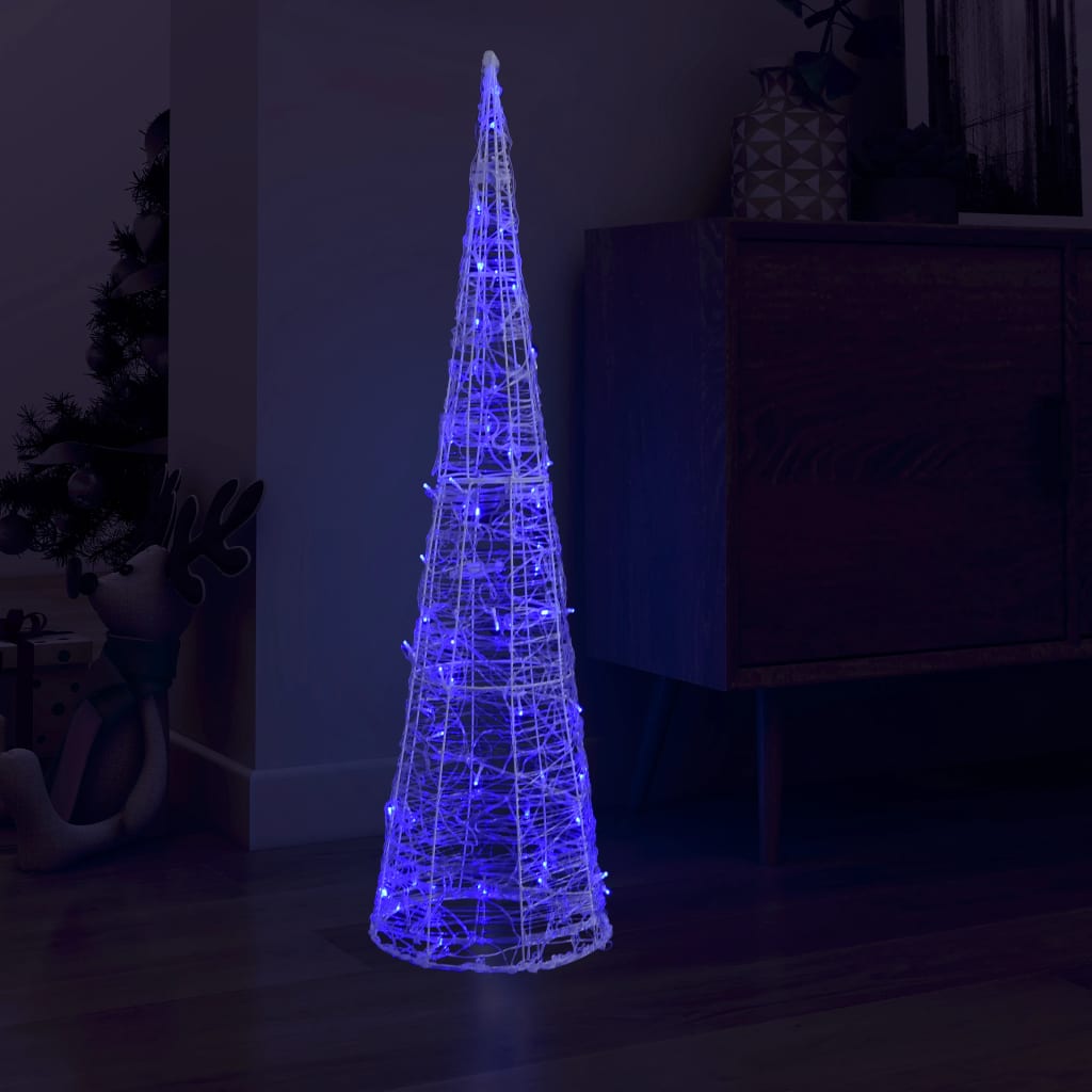 vidaXL LED-koristevalopyramidi sininen akryyli 120 cm
