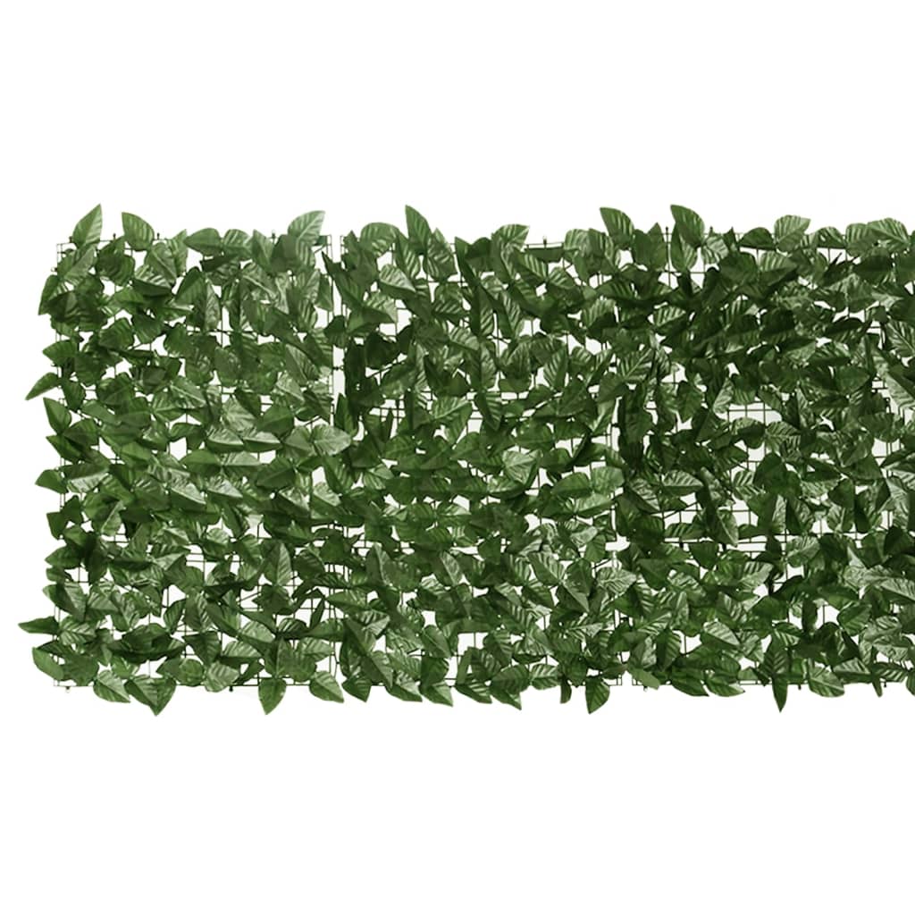 vidaXL Parvekkeen suoja tummanvihreillä lehdillä 400x75 cm