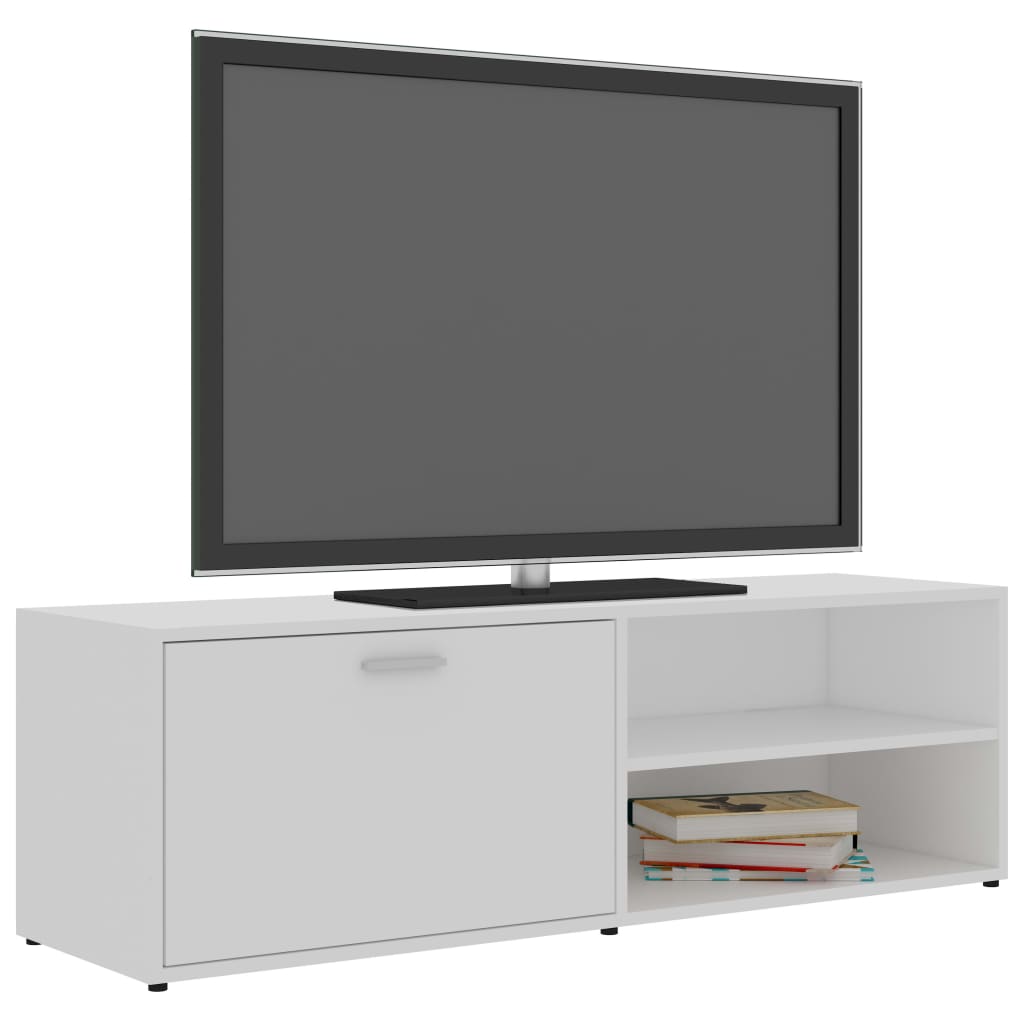 vidaXL TV-taso valkoinen 120x34x37 cm lastulevy
