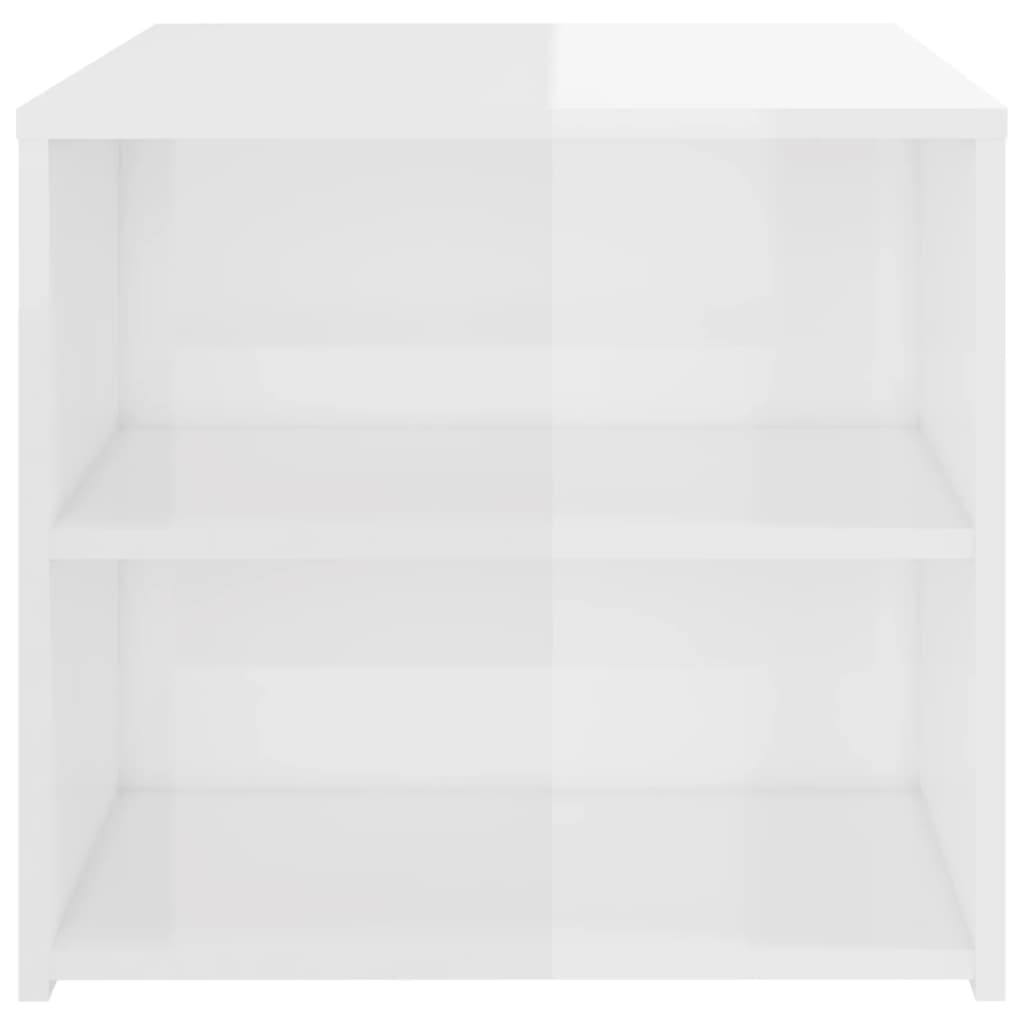 vidaXL Sivupöytä korkeakiilto valkoinen 50x50x45 cm lastulevy