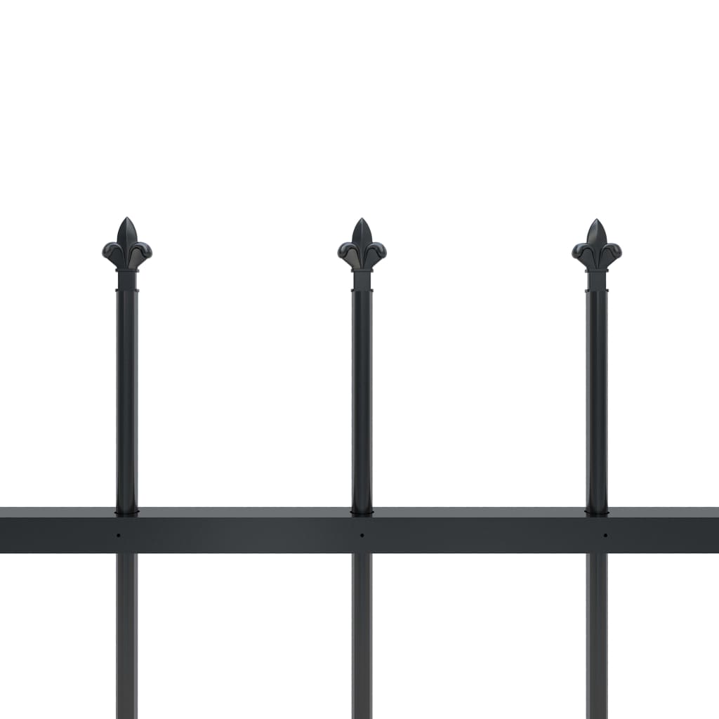 vidaXL Puutarha-aita keihäskärjillä 10,2x0,6 m teräs musta