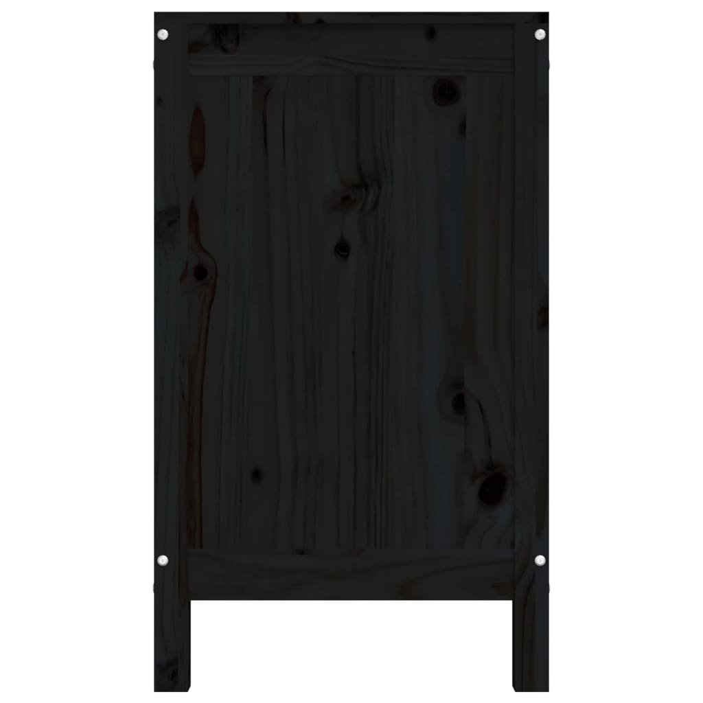 vidaXL Pyykkilaatikko musta 88,5x44x76 cm täysi mänty