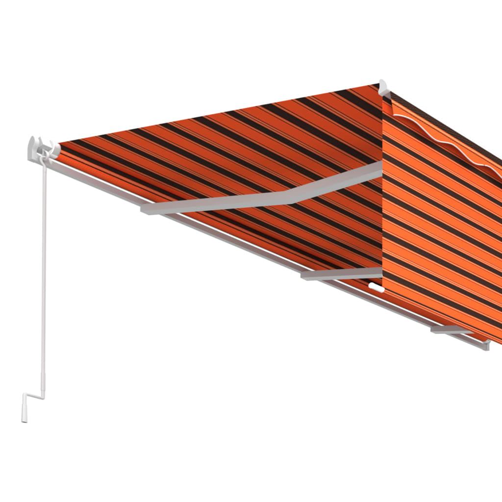 vidaXL Käsin sisäänkelattava markiisi verhoilla 6x3 m oranssiruskea