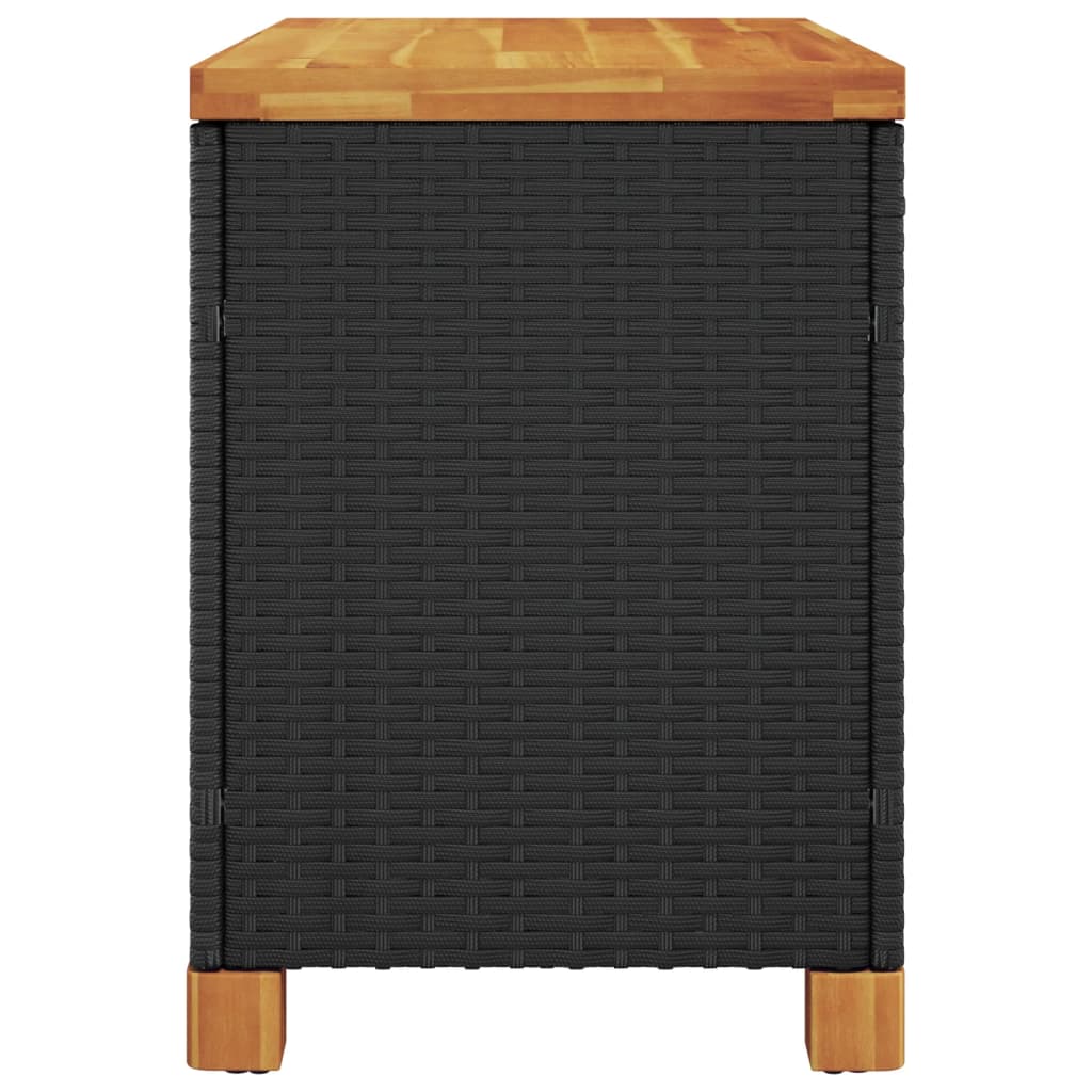 vidaXL Puutarhan säilytyslaatikko musta 80x40x48 cm polyrottinki