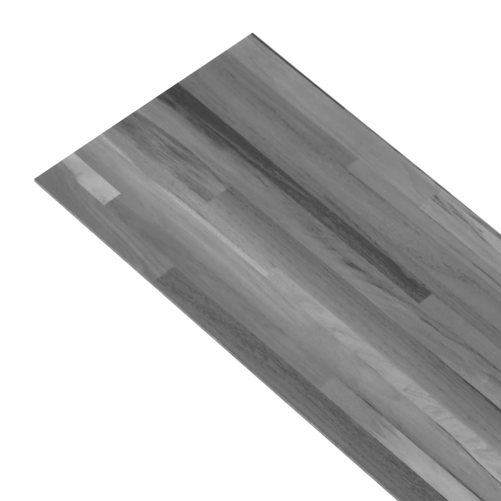 vidaXL Itsekiinnittyvät PVC-lattialankut 2,51 m² 2mm harmaaraidallinen