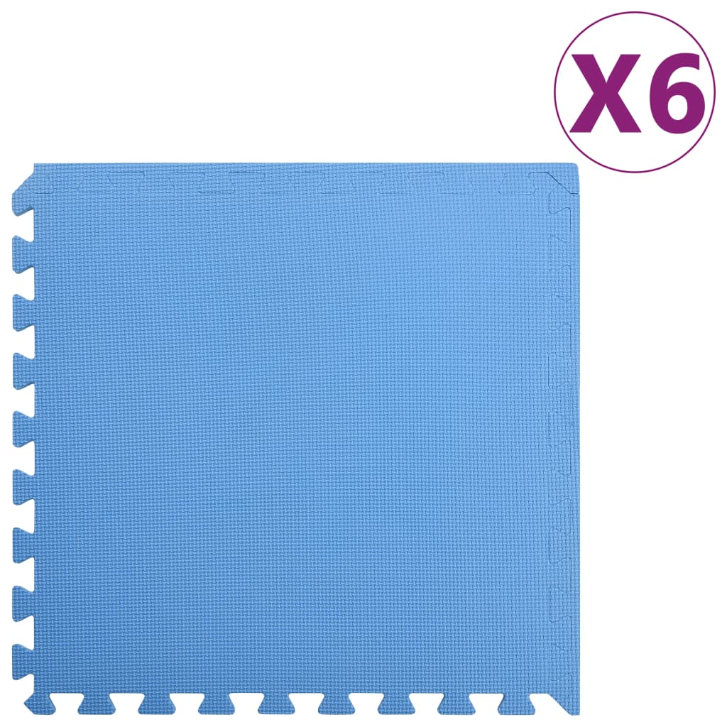 vidaXL Lattiamatot 6 kpl 2,16 ㎡ EVA-vaahto sininen