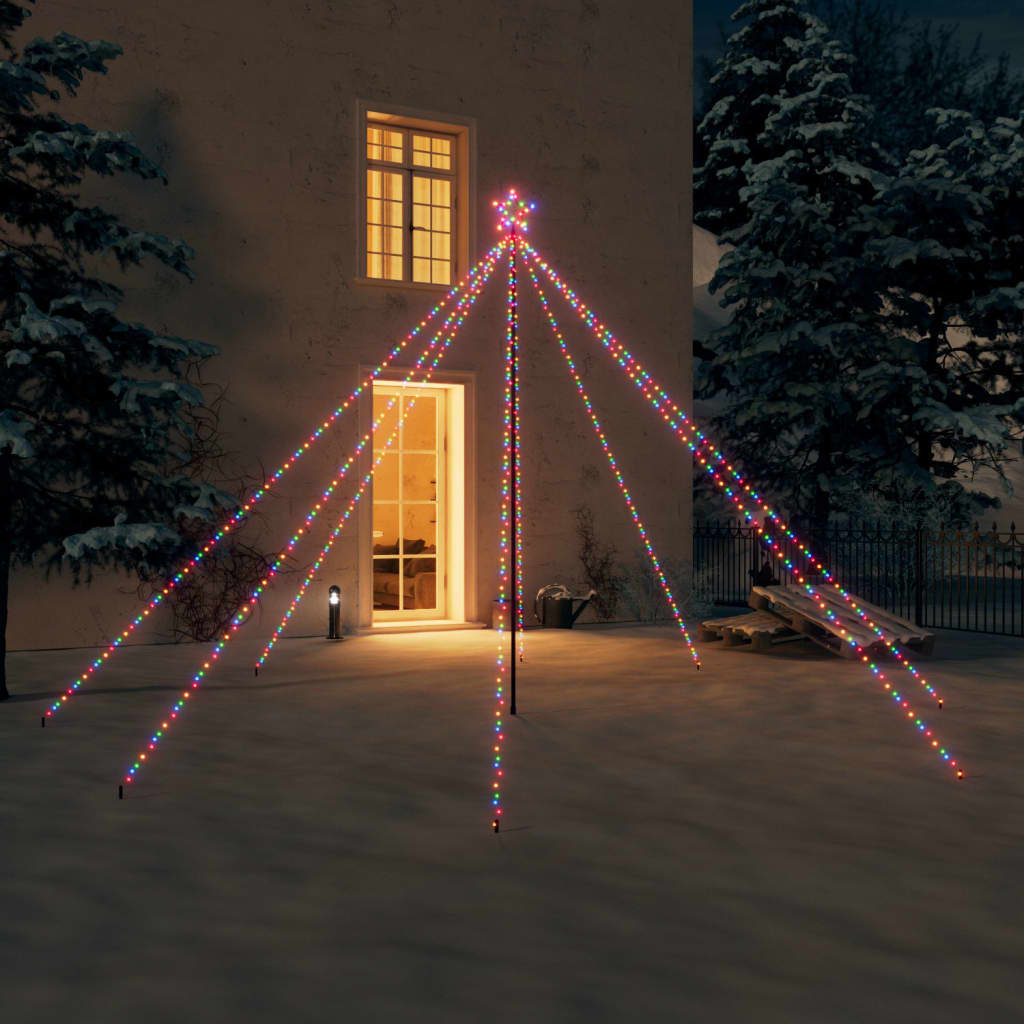 vidaXL Joulukuusen valot sisä-/ulkokäyttöön 576 x LED värikäs 3,6 m