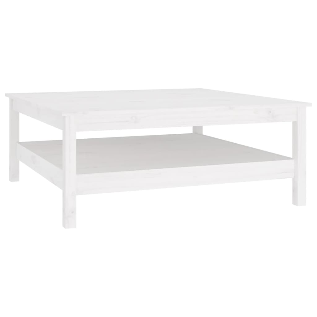 vidaXL Sohvapöytä valkoinen 100x100x40 cm täysi mänty