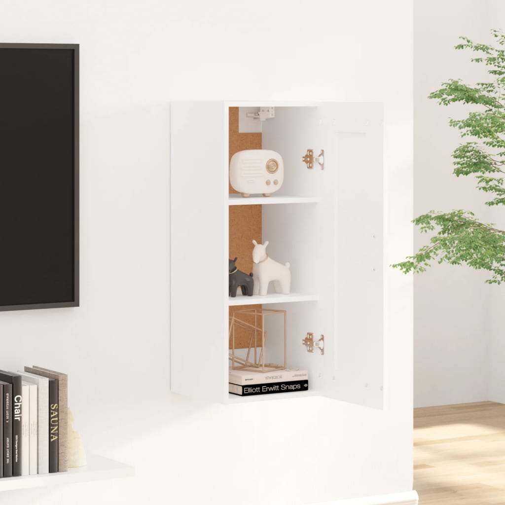 vidaXL Seinäkaappi valkoinen 35x34x90 cm tekninen puu