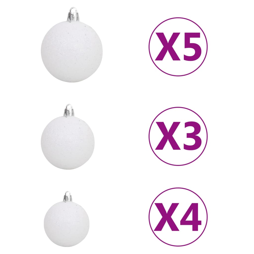 vidaXL Tekojoulukuusi LED-valoilla ja palloilla vihreä 180 cm PVC/PE