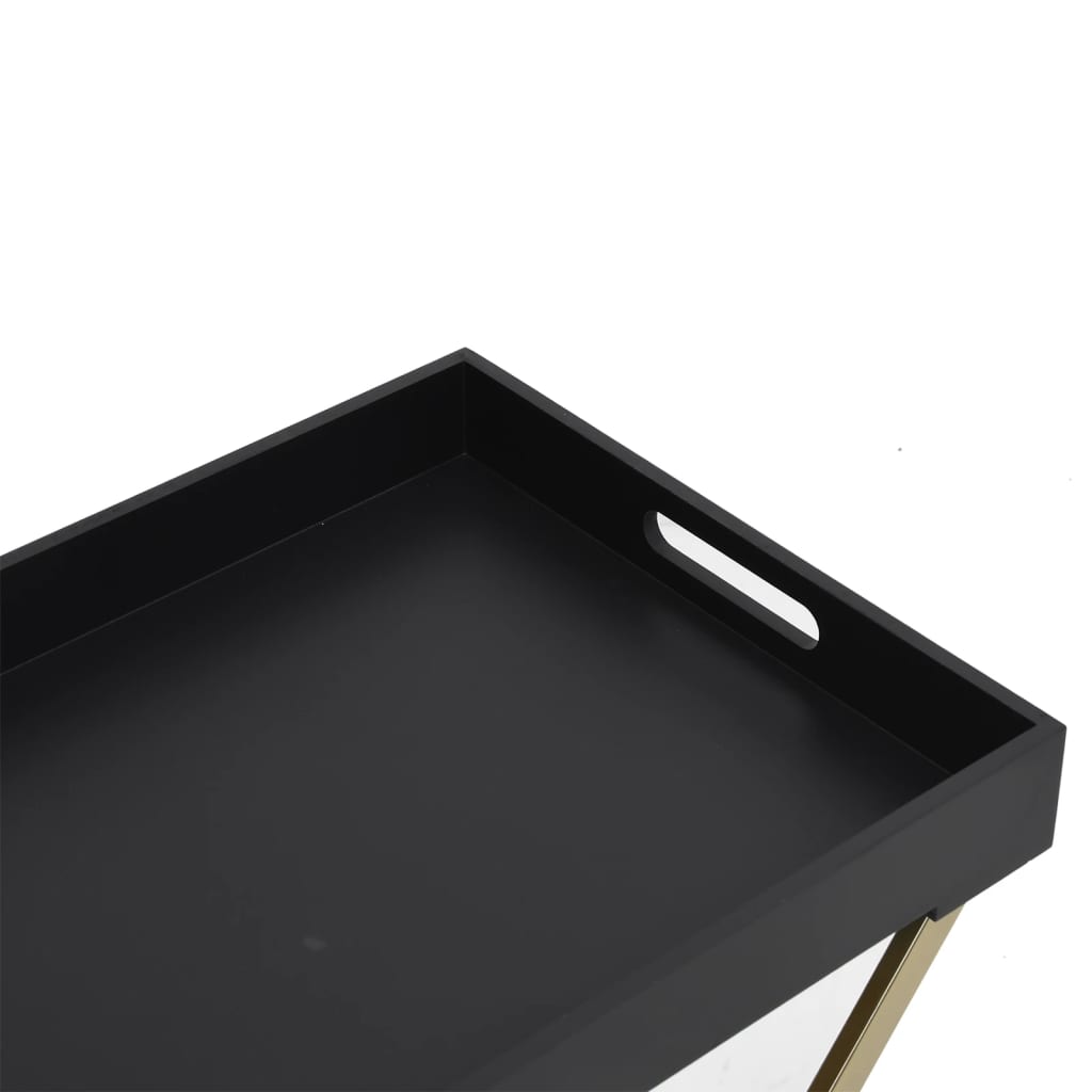 vidaXL Kokoontaitettava pöytä kulta ja musta 48x34x61 cm MDF