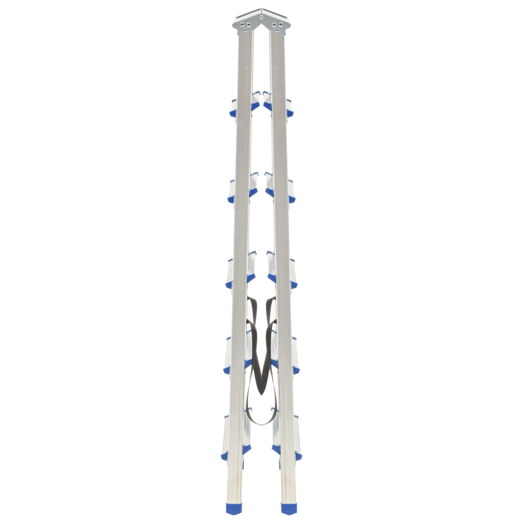 vidaXL Alumiiniset kaksipuoliset tikkaat 6 askelmaa 136 cm
