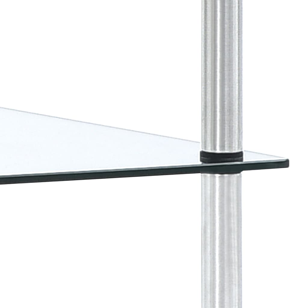 vidaXL 3-kerroksinen hylly läpinäkyvä 40x40x67 cm karkaistu lasi