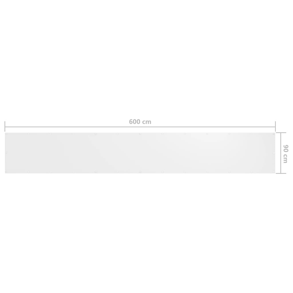 vidaXL Parvekkeen suoja valkoinen 90x600 cm Oxford kangas