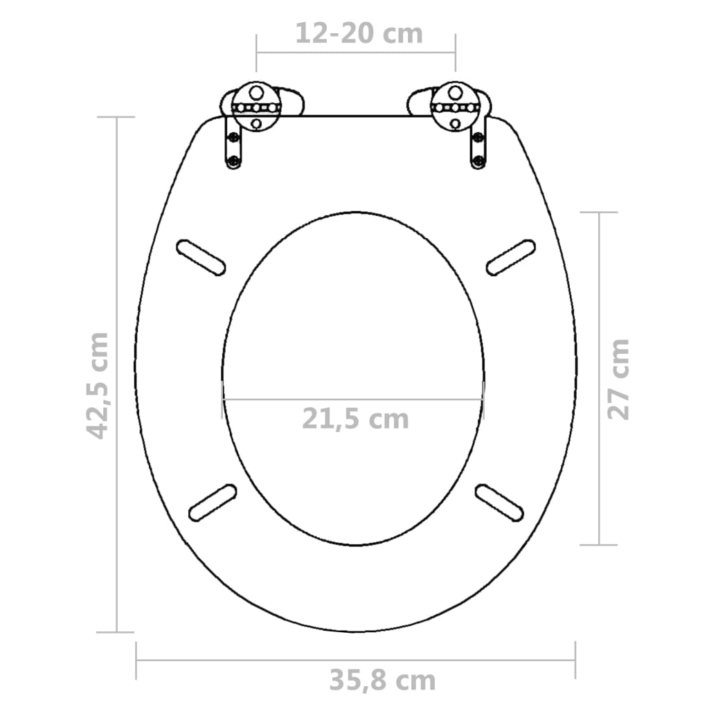 vidaXL WC-istuin soft close MDF yksinkertainen muotoilu musta