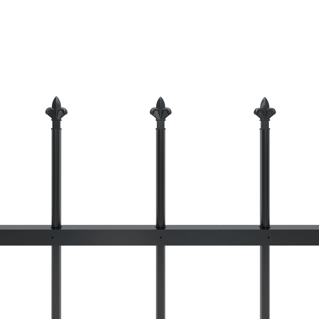 vidaXL Puutarha-aita keihäänkärjillä 10,2x1,5 m teräs musta