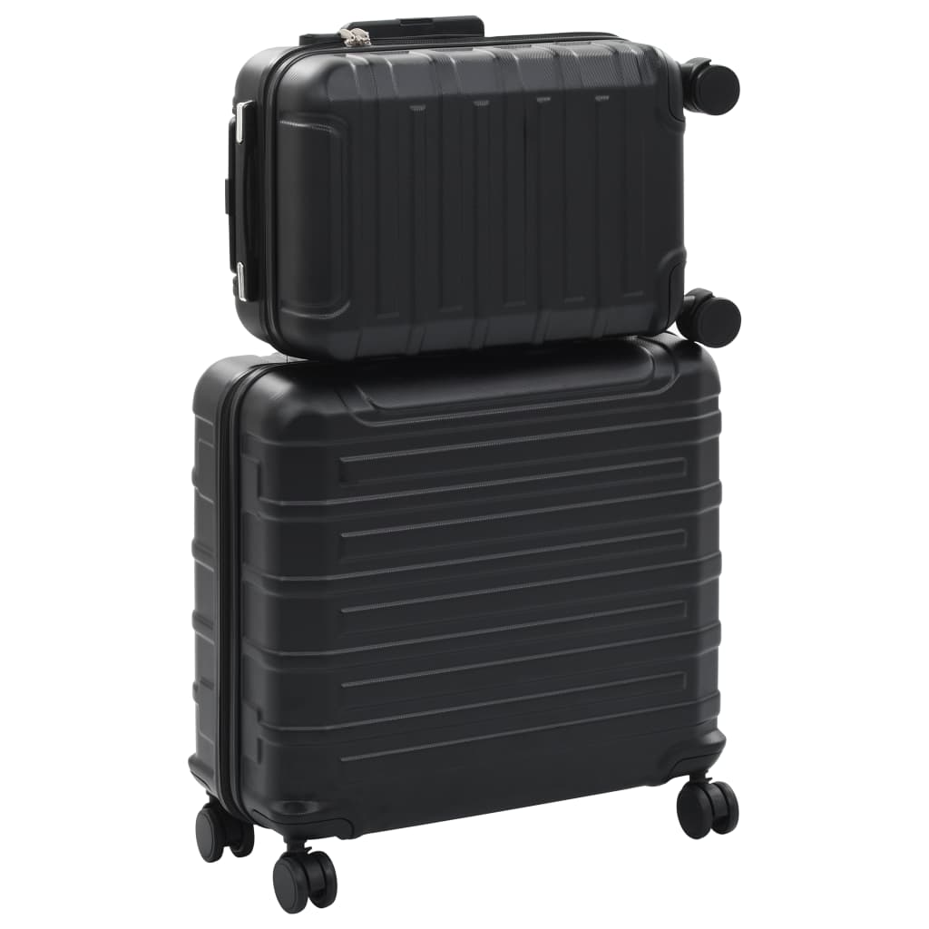 vidaXL Kovapintainen matkalaukkusetti 2 kpl musta ABS