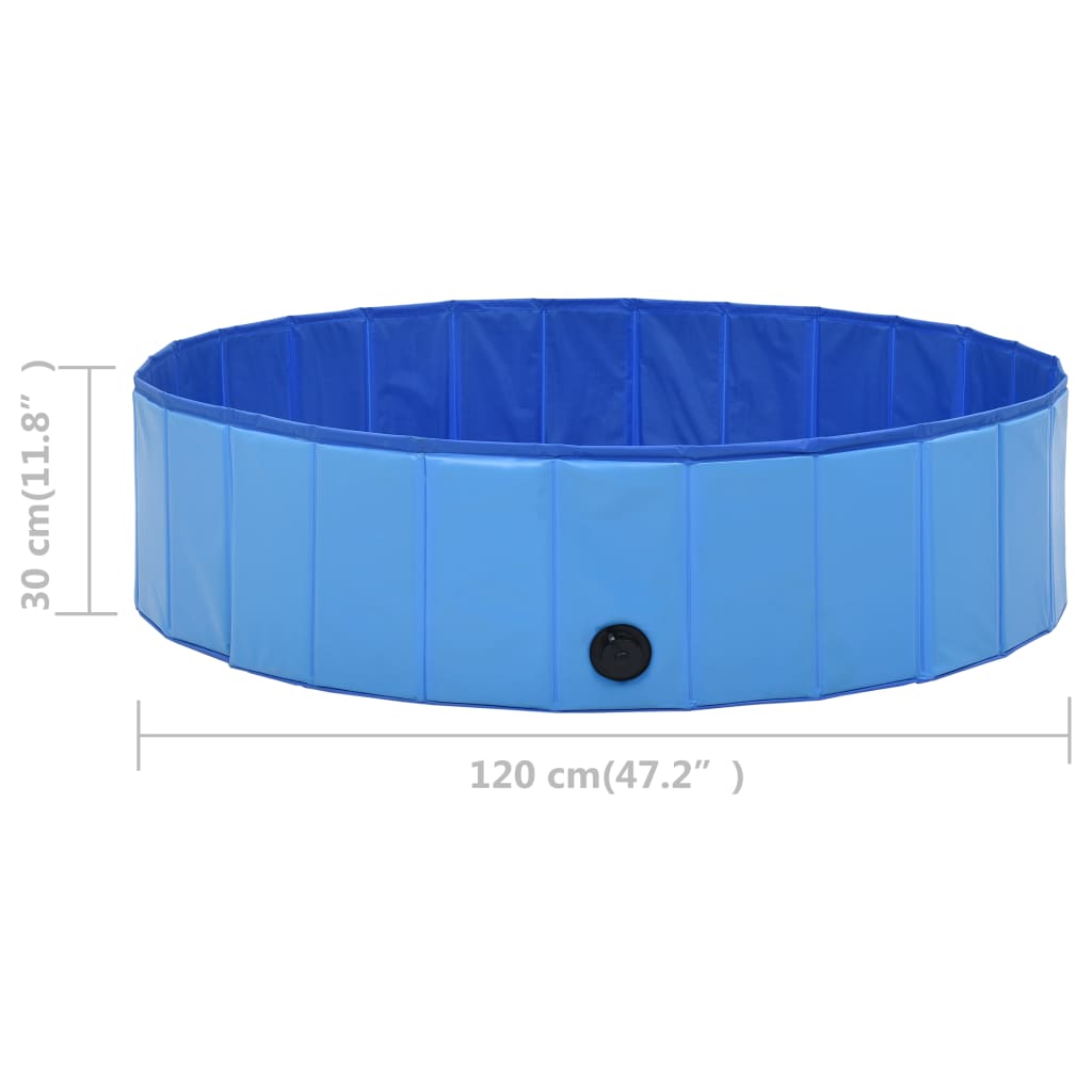 vidaXL Kokoontaitettava koiran uima-allas sininen 120x30 cm PVC
