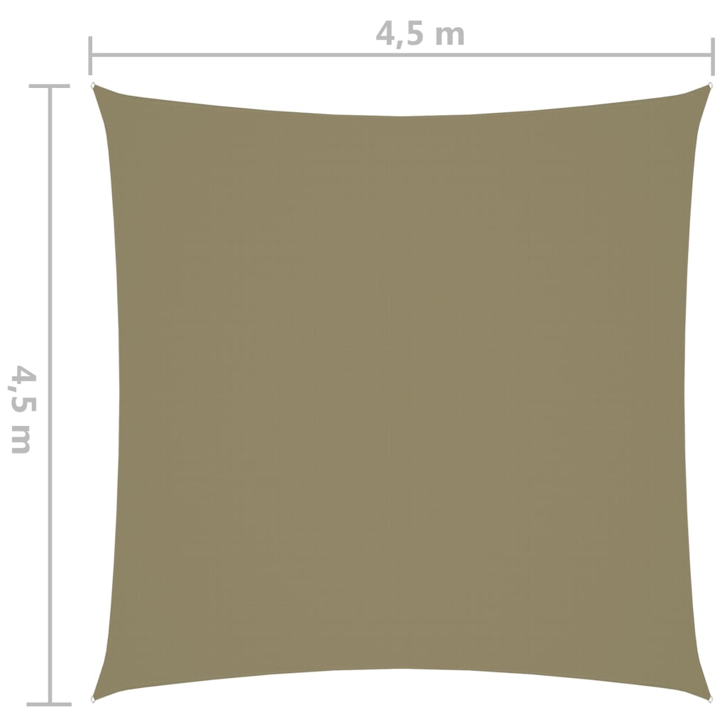vidaXL Aurinkopurje Oxford-kangas neliö 4,5x4,5 m beige