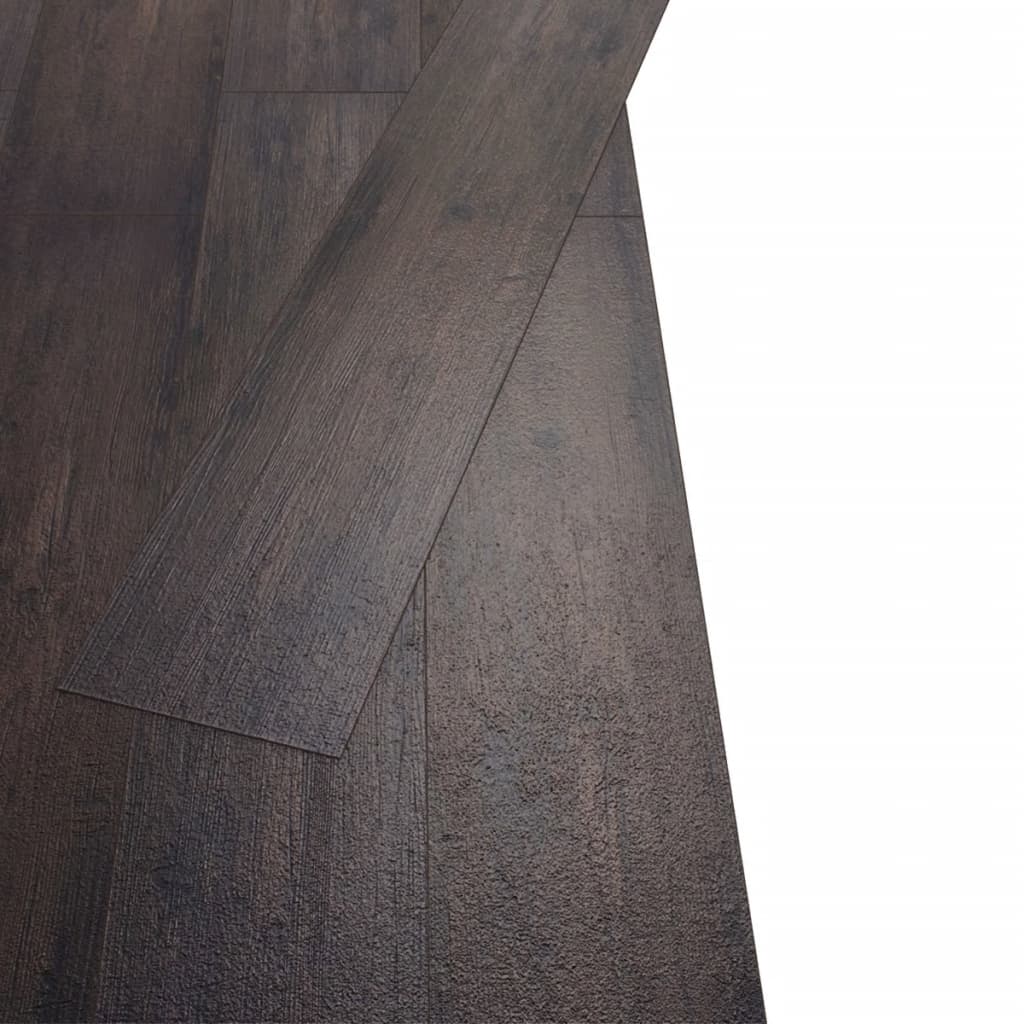 vidaXL PVC lattialankku ei-itsekiinnittyvä 5,26 m² 2 mm tummanharmaa