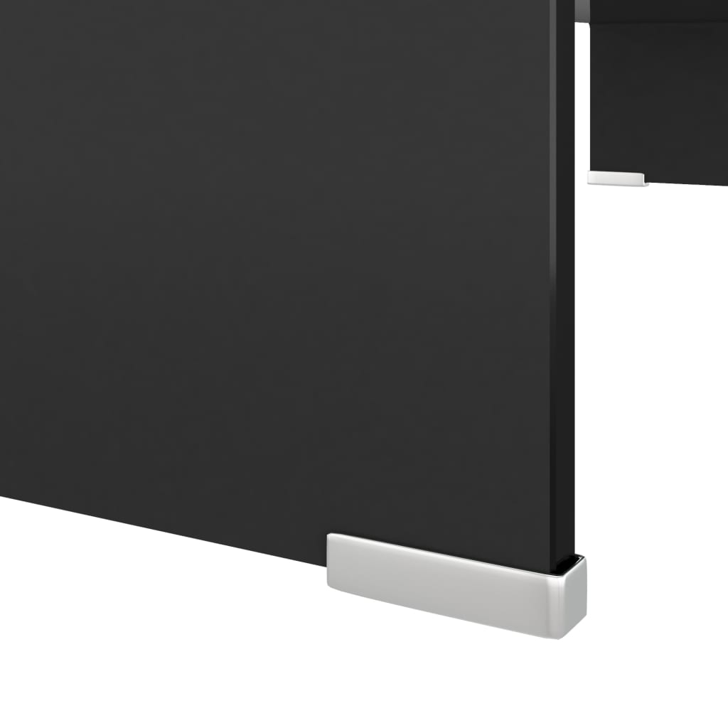 vidaXL TV-taso/Näyttöteline Musta lasi 80x30x13 cm