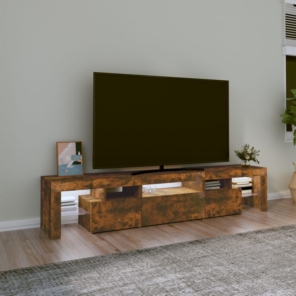 vidaXL TV-taso LED-valoilla savutammi 200x36,5x40 cm
