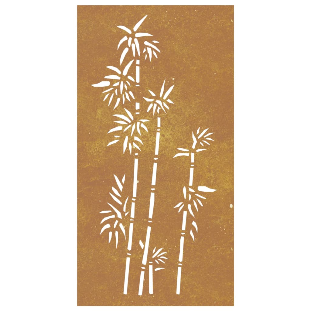 vidaXL Puutarhaseinäkoriste 105x55 cm corten teräs bambukuvio