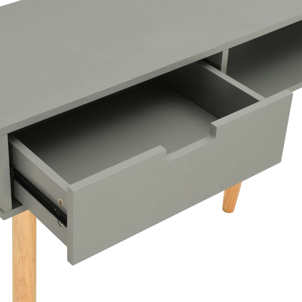 vidaXL Sivupöytä harmaa 80x30x72 cm täysi mänty