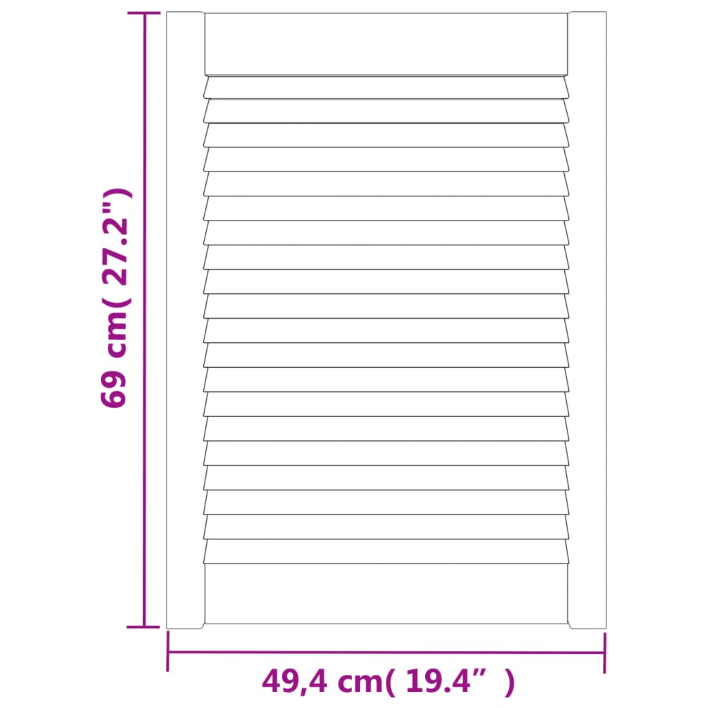 vidaXL Kaapin ovet sälemuotoilu 4 kpl valk. 69x49,4 cm täysi mänty