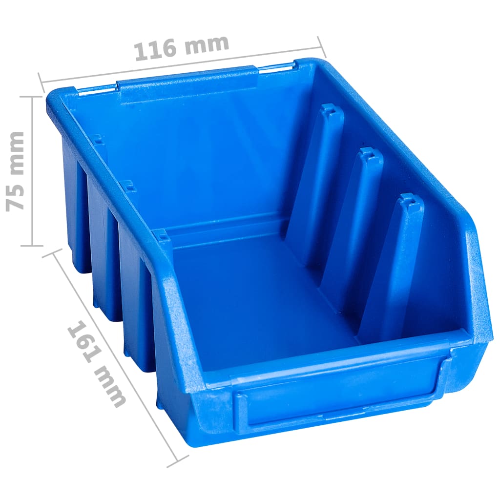 vidaXL Pinottavat säilytyslokerot 20 kpl sininen muovi