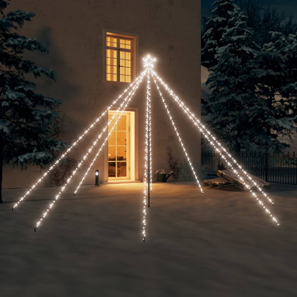 vidaXL Joulukuusen valot sisä-/ulkokäyttöön 576 x LED kylmä valk. 3,6m