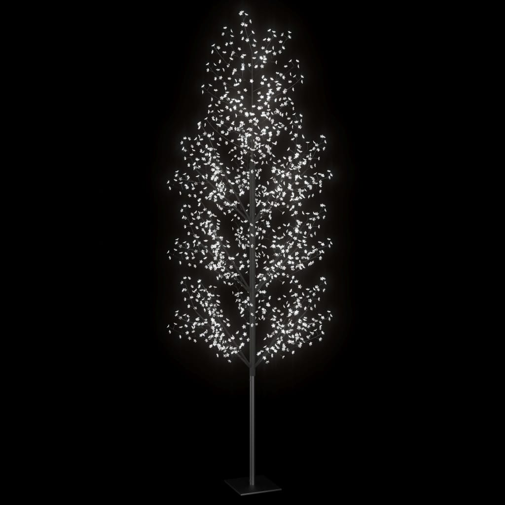 vidaXL Joulukuusi 1 200 kylmän valkoista LED-valoa kirsikankukka 400cm