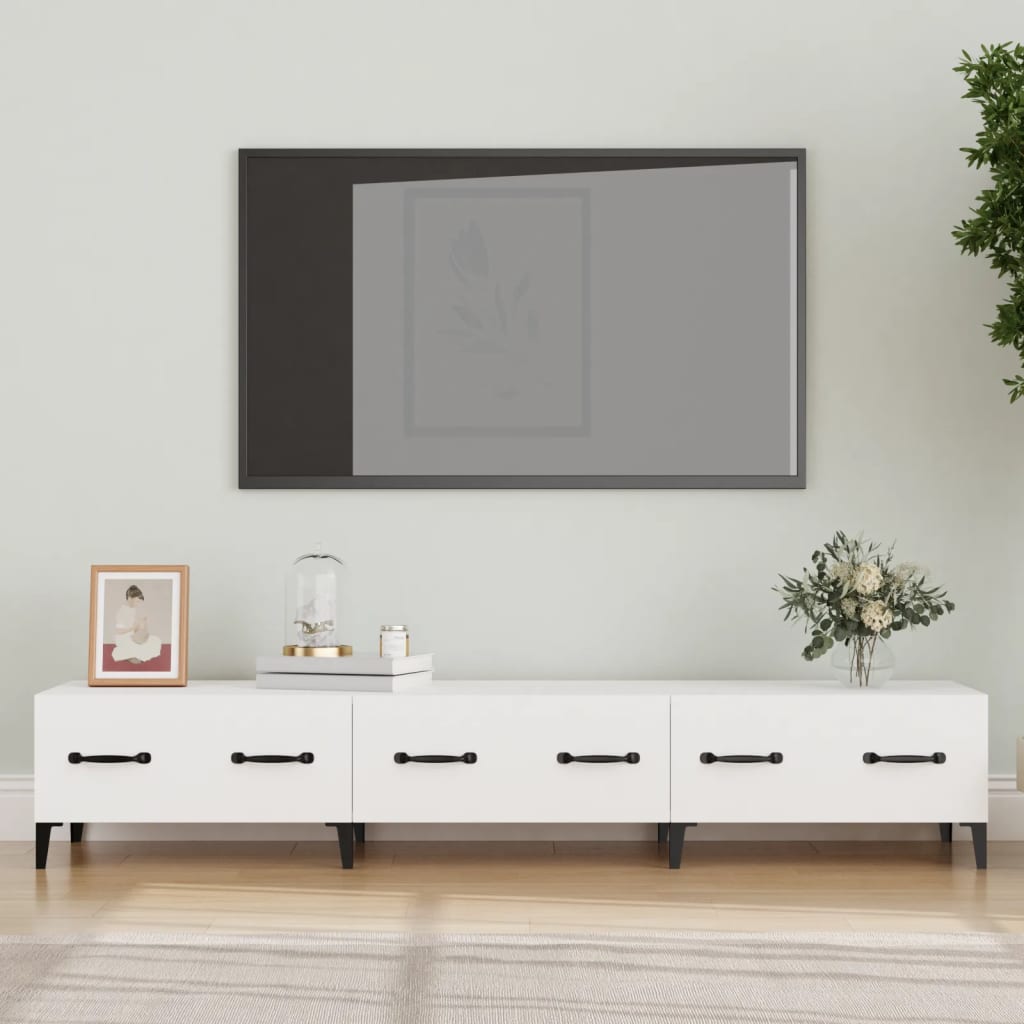 vidaXL TV-taso valkoinen 150x34,5x30 cm tekninen puu
