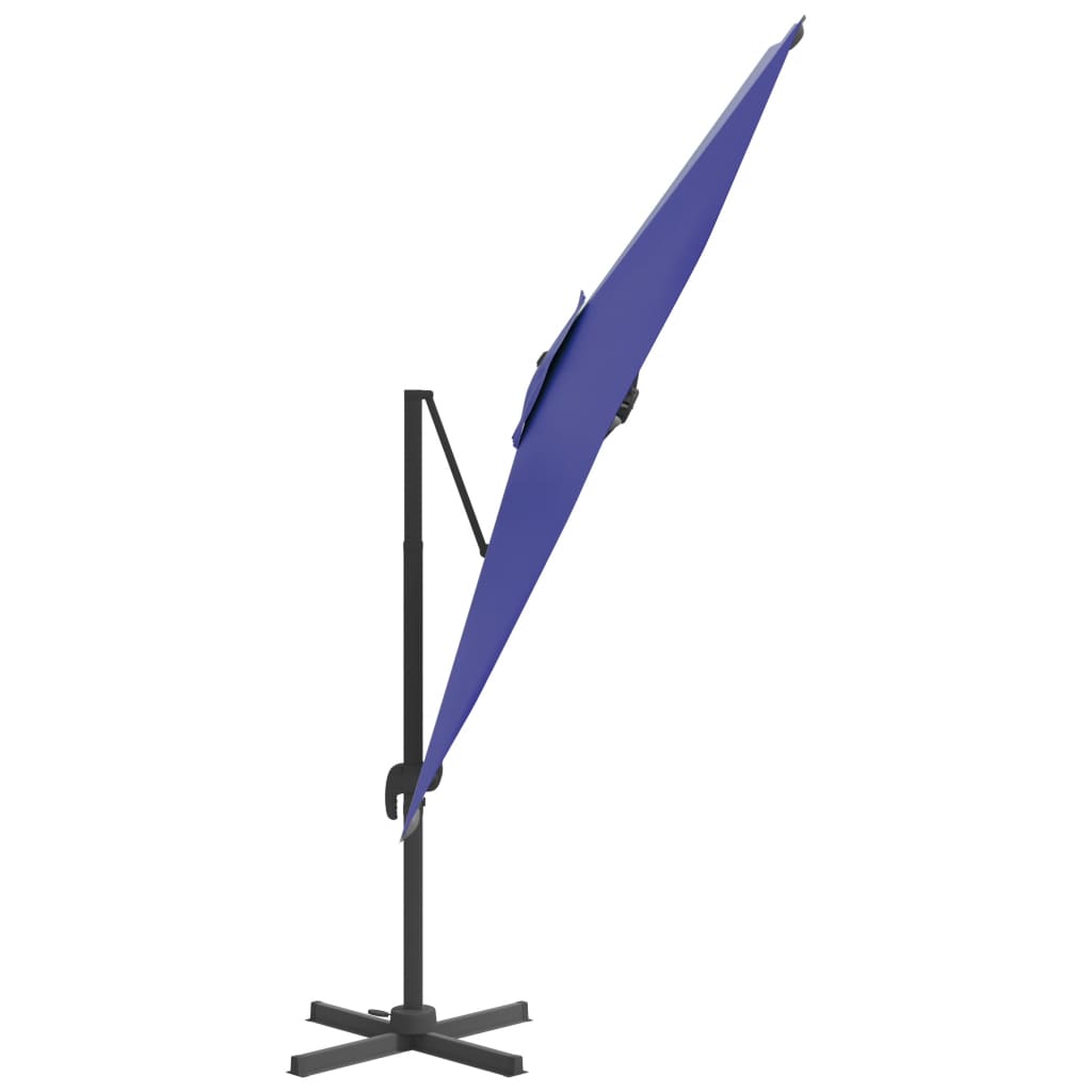 vidaXL Riippuva aurinkovarjo alumiinipylväällä taivaansin. 400x300 cm