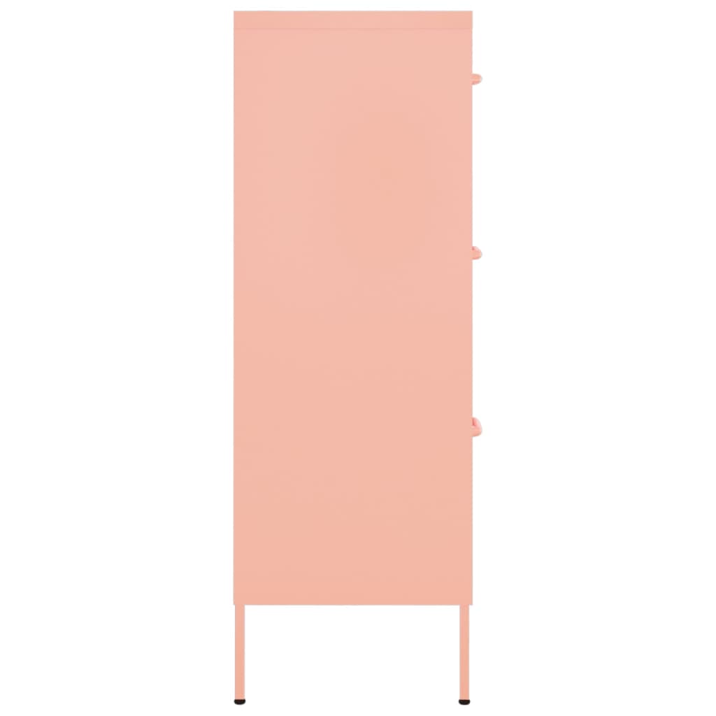 vidaXL Lipasto pinkki 80x35x101,5 cm teräs