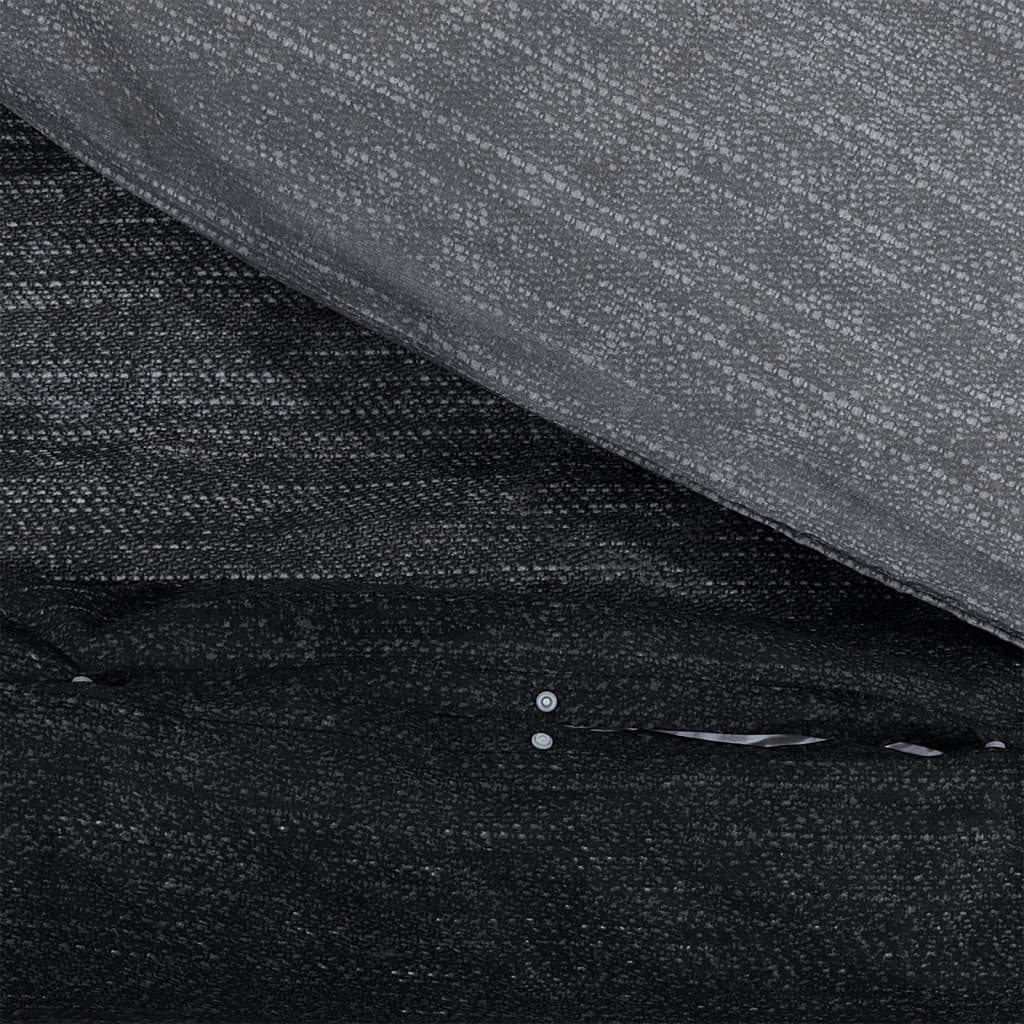 vidaXL Pussilakanasetti tummanharmaa 240x220 cm puuvilla